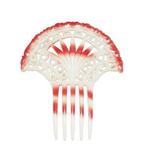 Early Hair Comb Large Red Early Plastic Celluloid Hong Kong (A2683)